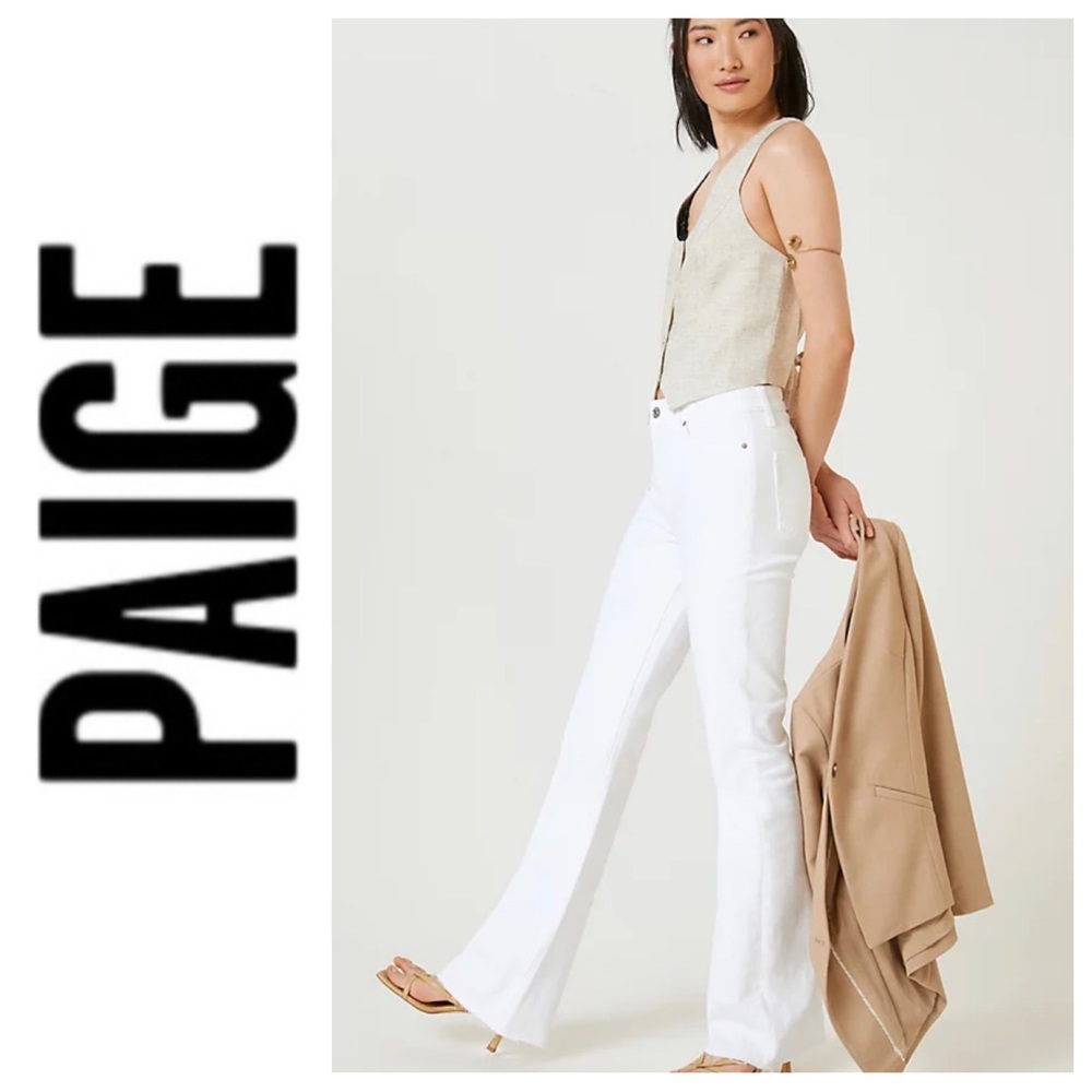 💕SALE💕 Paige White Benedict Canyon Premium Denim Jeans - Picture 1 of 9